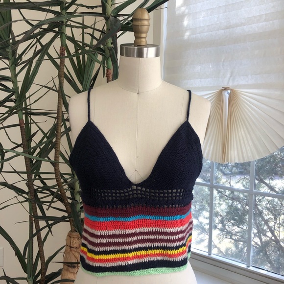 Zara | Tops | Zara Festival Rainbow Crochet Top | Poshmark